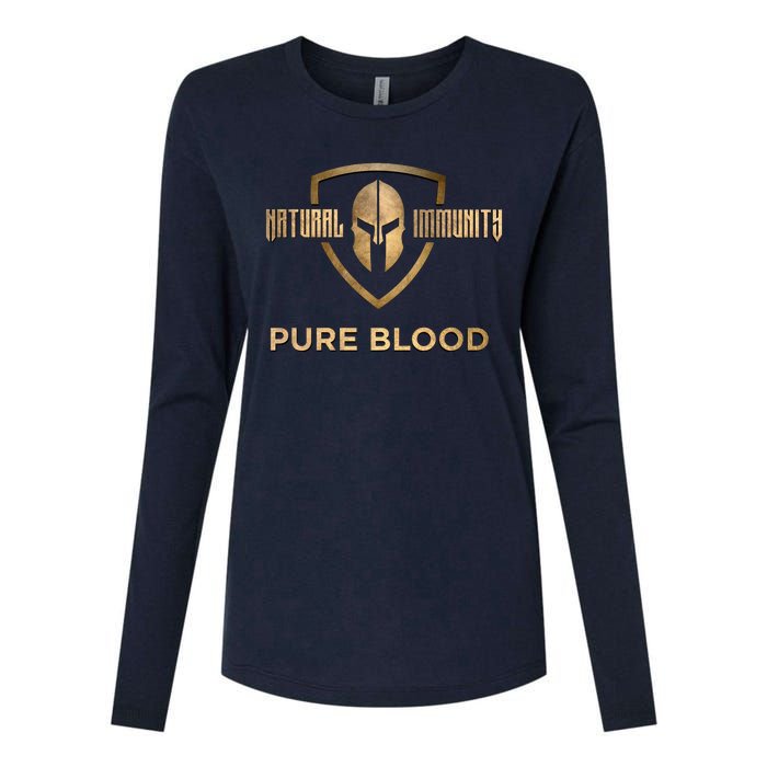 Pure Blood Natural Immunity Womens Cotton Relaxed Long Sleeve T-Shirt