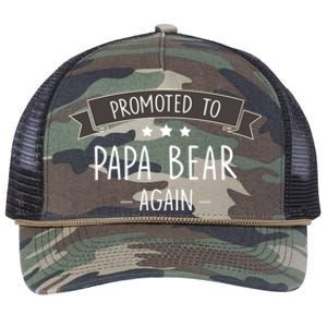 Papa Bear: New Promoted To Papa Bear Again Gift Retro Rope Trucker Hat Cap