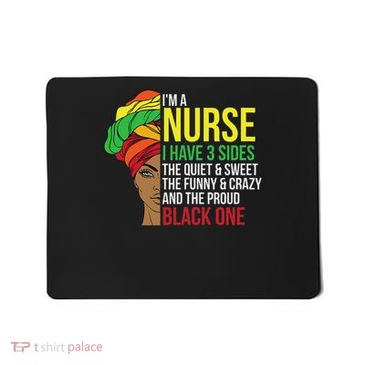 Proud Black Nurse Woman Afro Cool Black History Month Gift Mousepad