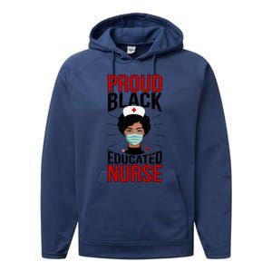 Proud Black Nurse African American Nurse Melanin Nursing Gift Performance Fleece Hoodie