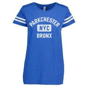 Parkchester Bronx Nyc Gym Style Distressed White Print Great Gift Enza Ladies Jersey Football T-Shirt