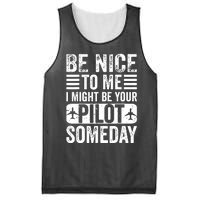 Pilot Be Nice I Might Be Your Pilot Someday Aviation Mesh Reversible Basketball Jersey Tank