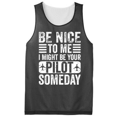 Pilot Be Nice I Might Be Your Pilot Someday Aviation Mesh Reversible Basketball Jersey Tank