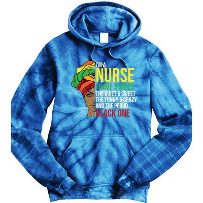 Proud Black Nurse Afro Cool Black History Month Gift Tie Dye Hoodie