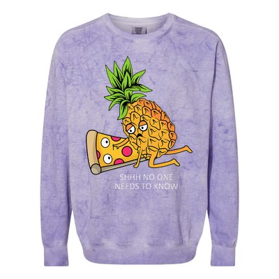 Pineapple Belongs On Pizza Lover Funny Food Pun Colorblast Crewneck Sweatshirt