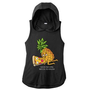 Pineapple Belongs On Pizza Lover Funny Food Pun Ladies PosiCharge Tri-Blend Wicking Draft Hoodie Tank