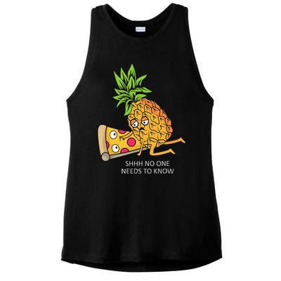 Pineapple Belongs On Pizza Lover Funny Food Pun Ladies PosiCharge Tri-Blend Wicking Tank