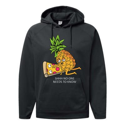 Pineapple Belongs On Pizza Lover Funny Food Pun Performance Fleece Hoodie