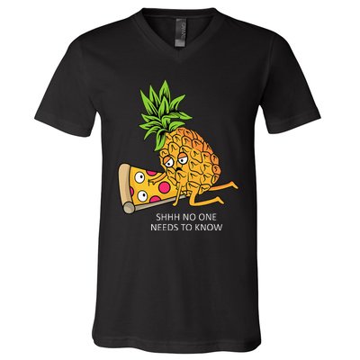 Pineapple Belongs On Pizza Lover Funny Food Pun V-Neck T-Shirt