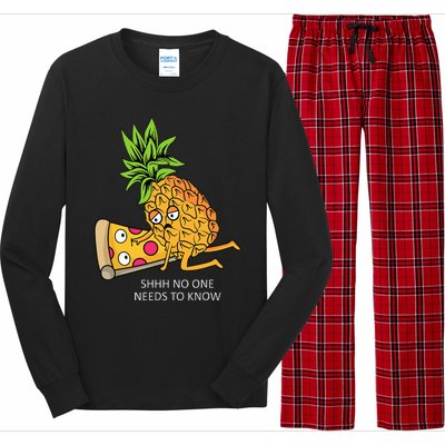 Pineapple Belongs On Pizza Lover Funny Food Pun Long Sleeve Pajama Set