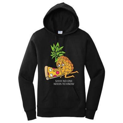 Pineapple Belongs On Pizza Lover Funny Food Pun Women's Pullover Hoodie