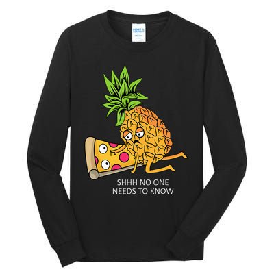 Pineapple Belongs On Pizza Lover Funny Food Pun Tall Long Sleeve T-Shirt