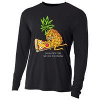 Pineapple Belongs On Pizza Lover Funny Food Pun Cooling Performance Long Sleeve Crew