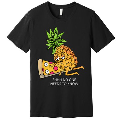 Pineapple Belongs On Pizza Lover Funny Food Pun Premium T-Shirt