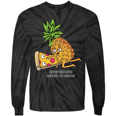 Pineapple Belongs On Pizza Lover Funny Food Pun Tie-Dye Long Sleeve Shirt