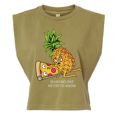 Pineapple Belongs On Pizza Lover Funny Food Pun Garment-Dyed Women's Muscle Tee