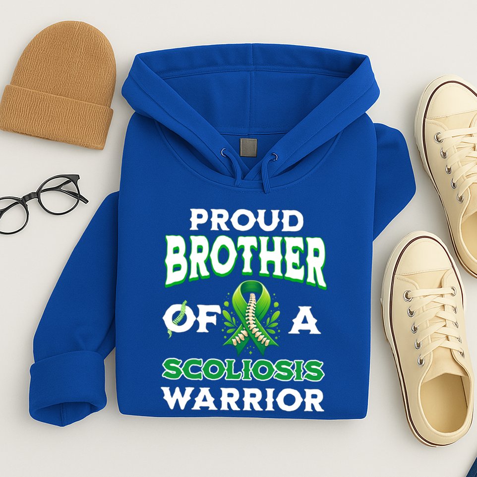 Proud Brother Of A Scoliosis Warrior Awareness Cute Gift Hoodie