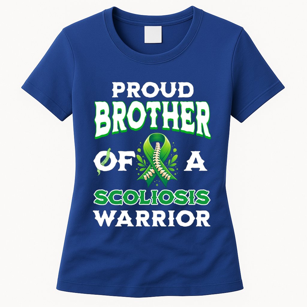 Proud Brother Of A Scoliosis Warrior Awareness Cute Gift Womens T-Shirt