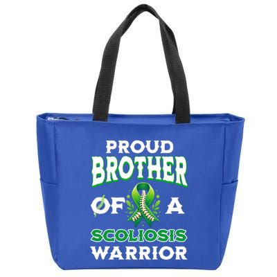 Proud Brother Of A Scoliosis Warrior Awareness Cute Gift Zip Tote Bag