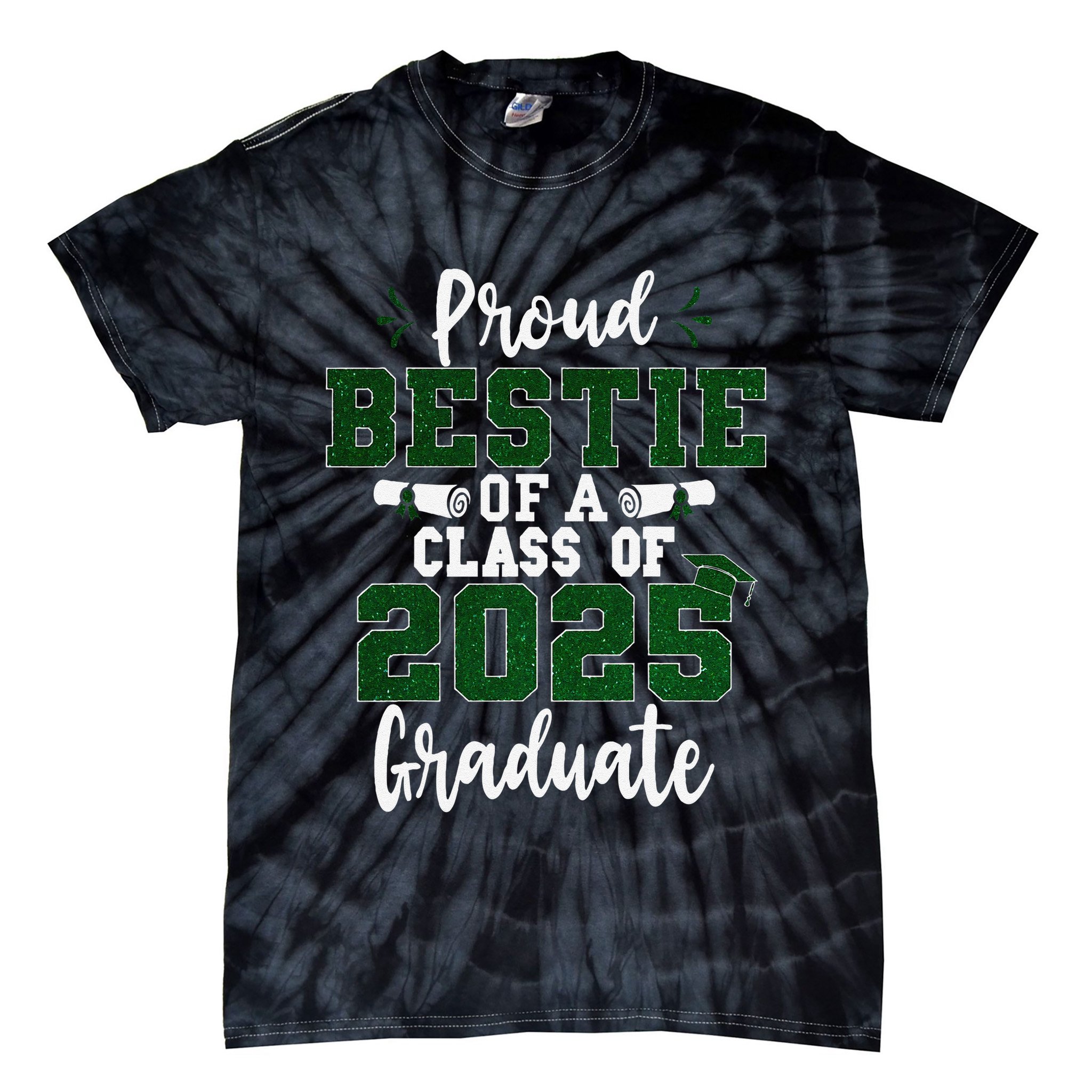 Proud Bestie Of A Class Of 2025 Graduate Senior Graduation Tie-Dye T-Shirt