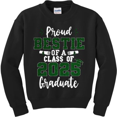 Proud Bestie Of A Class Of 2025 Graduate Senior Graduation Kids Sweatshirt