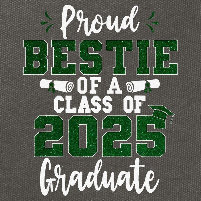 Proud Bestie Of A Class Of 2025 Graduate Senior Graduation Cotton Canvas Backpack