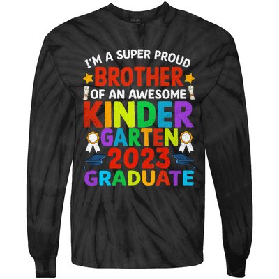 Proud Brother Of Awesome Kindergarten Graduated Graduation Tie-Dye Long Sleeve Shirt