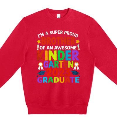 Proud Brother Of Awesome Kindergarten Graduated Graduation Premium Crewneck Sweatshirt