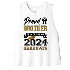 Proud Brother Of The Class Of 2024 Graduate Women's Racerback Cropped Tank