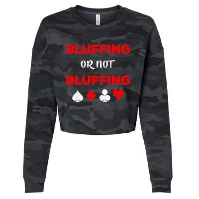 Poker Bluffing or Not Bluffing Casino Card Game Cropped Pullover Crew