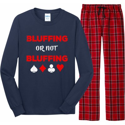 Poker Bluffing or Not Bluffing Casino Card Game Long Sleeve Pajama Set