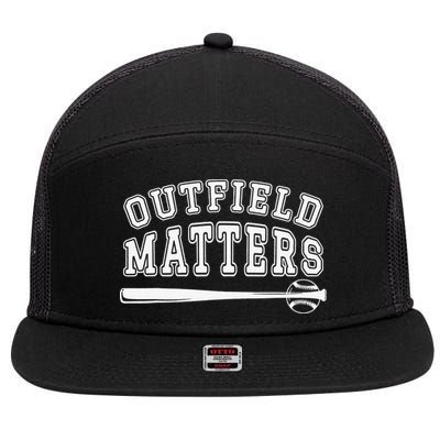 Playing Baseball Outfield Matters Baseball Outfields Funny 7 Panel Mesh Trucker Snapback Hat