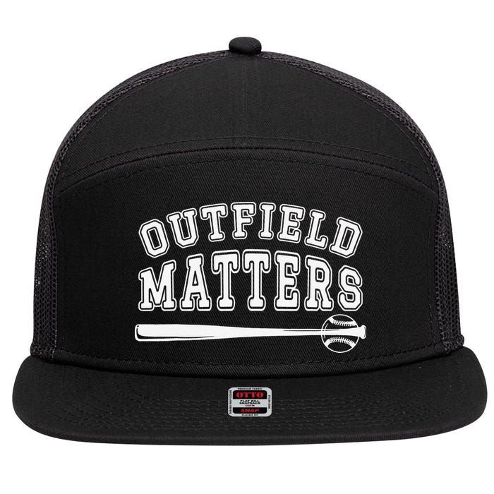 Playing Baseball Outfield Matters Baseball Outfields Funny 7 Panel Mesh Trucker Snapback Hat