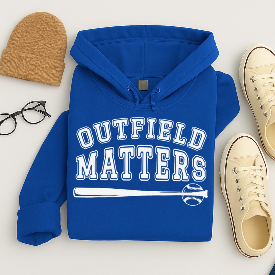 Playing Baseball Outfield Matters Baseball Outfields Funny Hoodie
