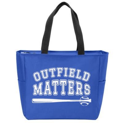 Playing Baseball Outfield Matters Baseball Outfields Funny Zip Tote Bag
