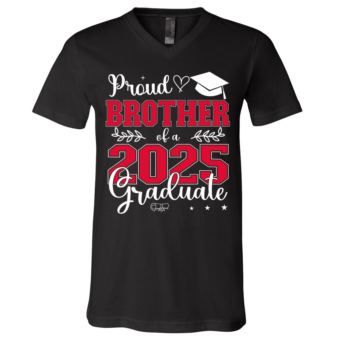Proud Brother Of A 2025 Graduate Class Of 2025 Graduation  V-Neck T-Shirt