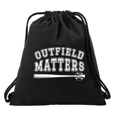 Playing Baseball Outfield Matters Baseball Outfields Funny Drawstring Bag
