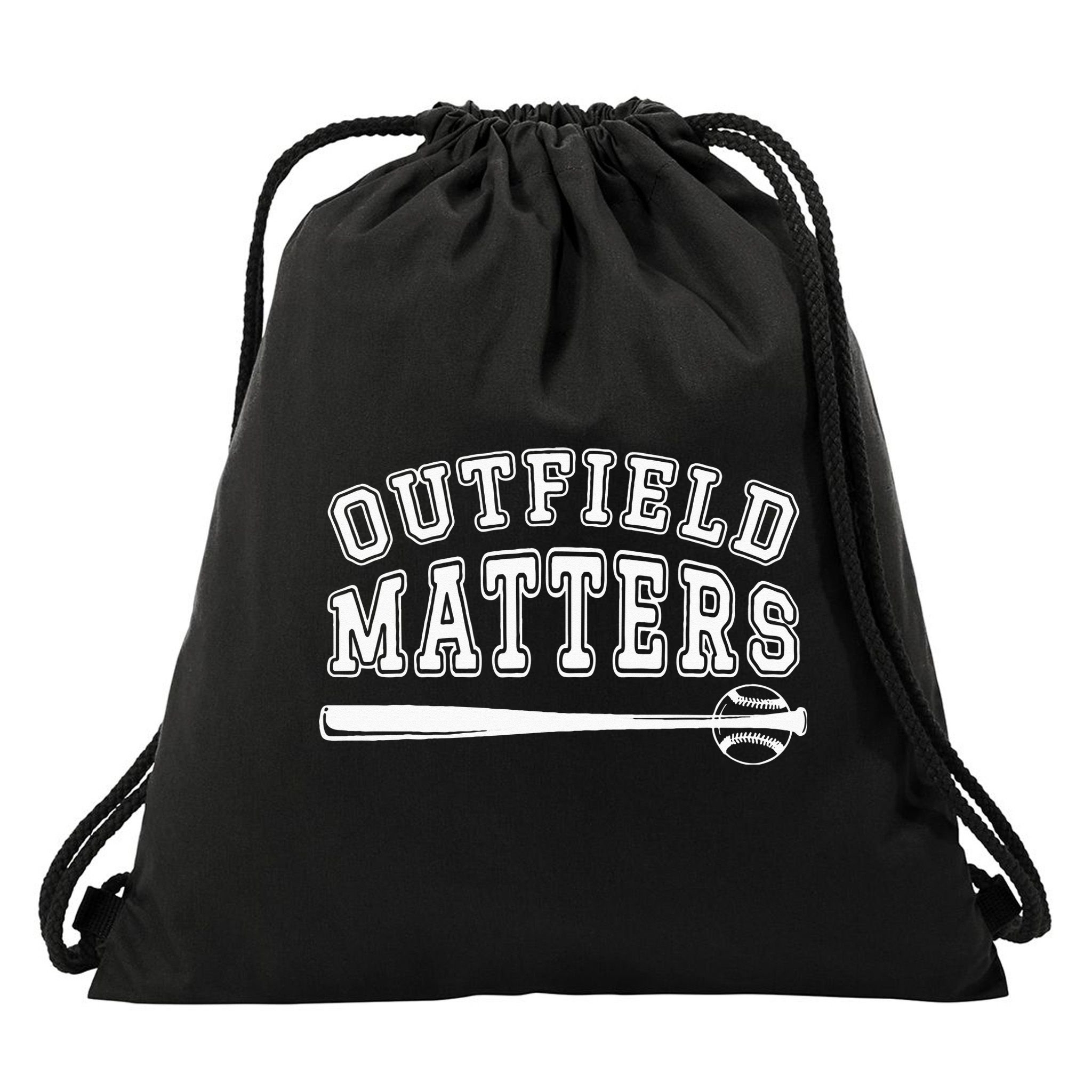 Playing Baseball Outfield Matters Baseball Outfields Funny Drawstring Bag