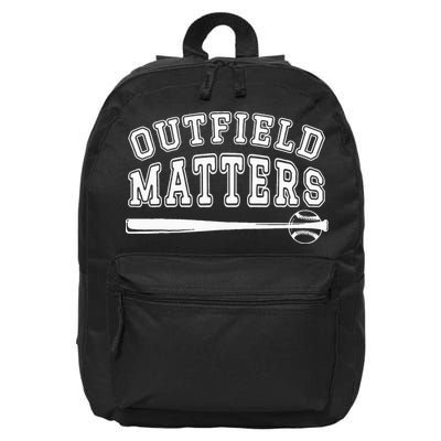 Playing Baseball Outfield Matters Baseball Outfields Funny 16 in Basic Backpack