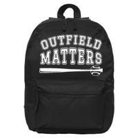 Playing Baseball Outfield Matters Baseball Outfields Funny 16 in Basic Backpack