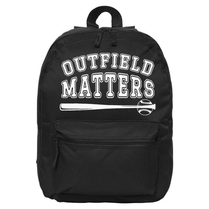 Playing Baseball Outfield Matters Baseball Outfields Funny 16 in Basic Backpack
