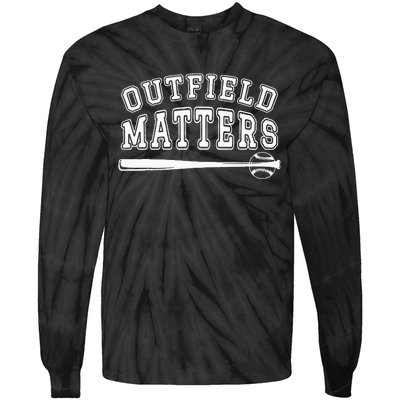 Playing Baseball Outfield Matters Baseball Outfields Funny Tie-Dye Long Sleeve Shirt