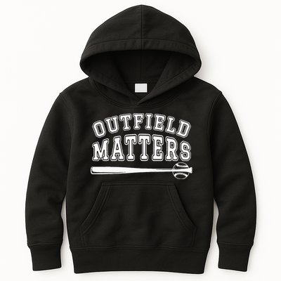 Playing Baseball Outfield Matters Baseball Outfields Funny Kids Hoodie