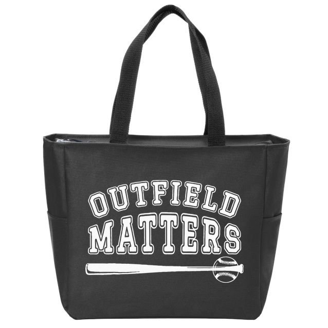 Playing Baseball Outfield Matters Baseball Outfields Funny Zip Tote Bag