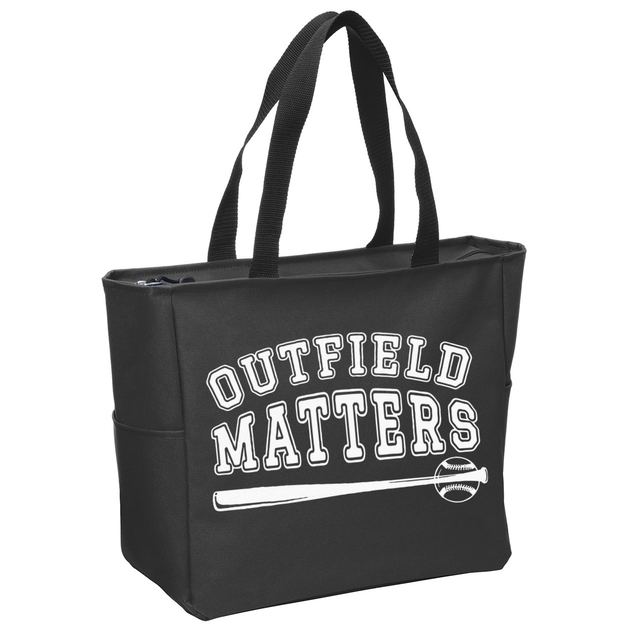 Playing Baseball Outfield Matters Baseball Outfields Funny Zip Tote Bag