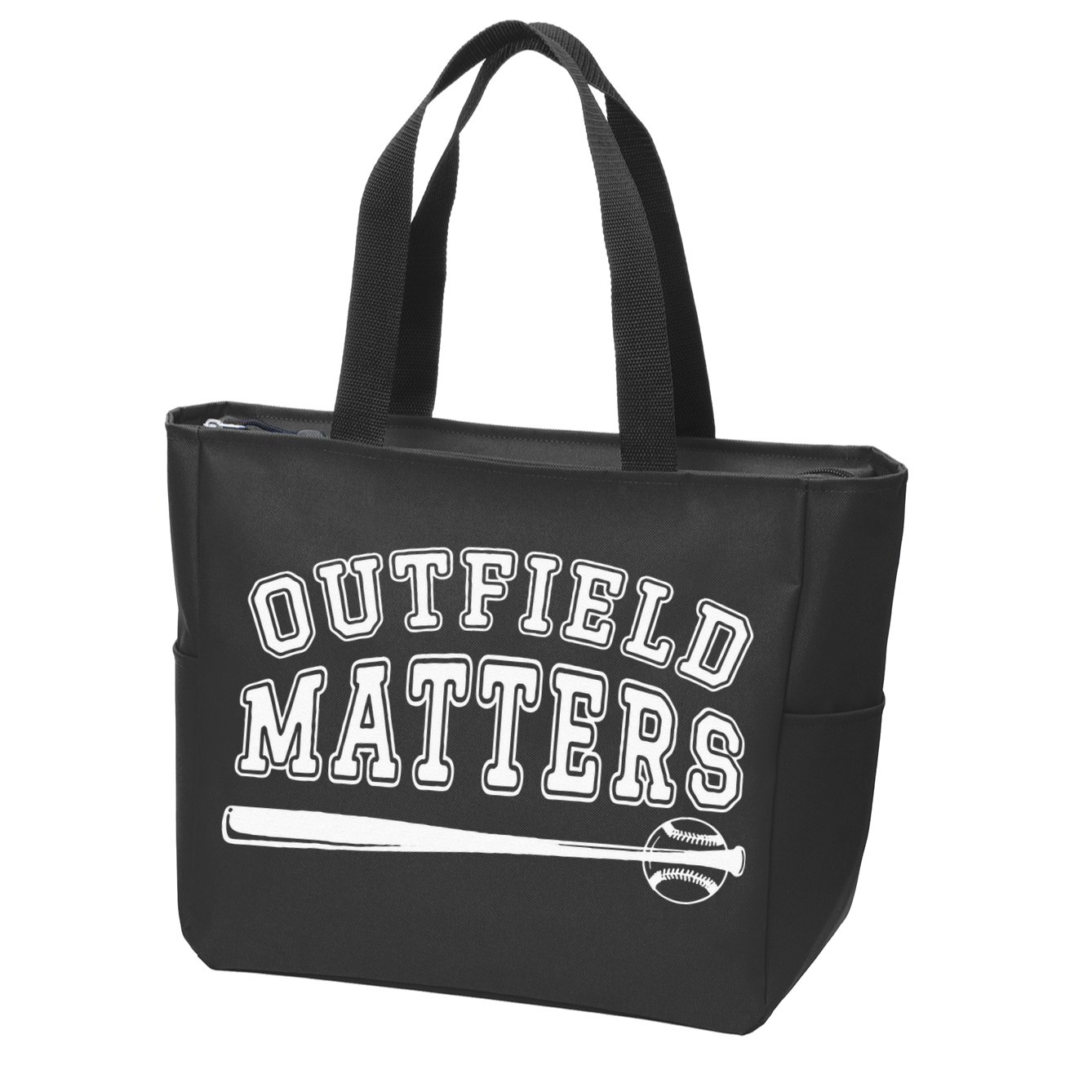 Playing Baseball Outfield Matters Baseball Outfields Funny Zip Tote Bag