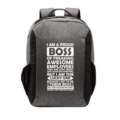 Proud Boss Of Freaking Awesome Employees Funny Gift Vector Backpack