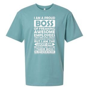 Proud Boss Of Freaking Awesome Employees Funny Gift Sueded Cloud Jersey T-Shirt