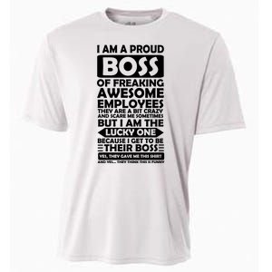 Proud Boss Of Freaking Awesome Employees Funny Gift Cooling Performance Crew T-Shirt