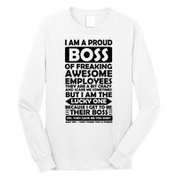 Proud Boss Of Freaking Awesome Employees Funny Gift Long Sleeve Shirt